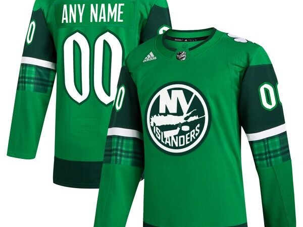 New York Islanders adidas St. Patrick's Day Authentic Custom Jersey - Kelly Green