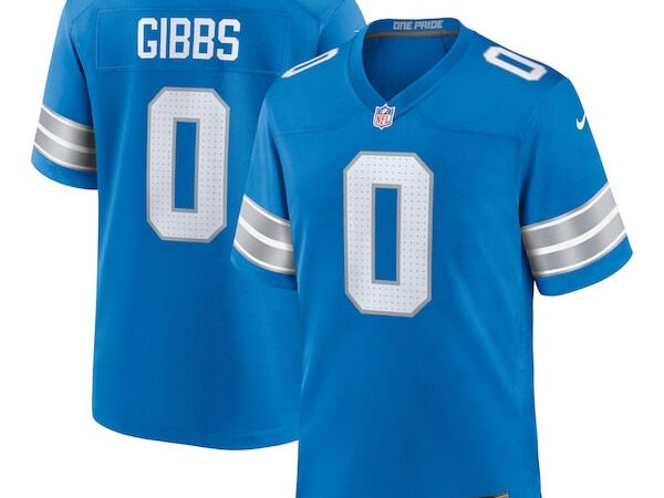 Jahmyr Gibbs Detroit Lions Nike Game Player Jersey - Blue
