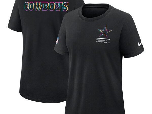 Dallas Cowboys Nike Women's 2025 NFL Crucial Catch Tri-Blend Dri-FIT T-Shirt - Black