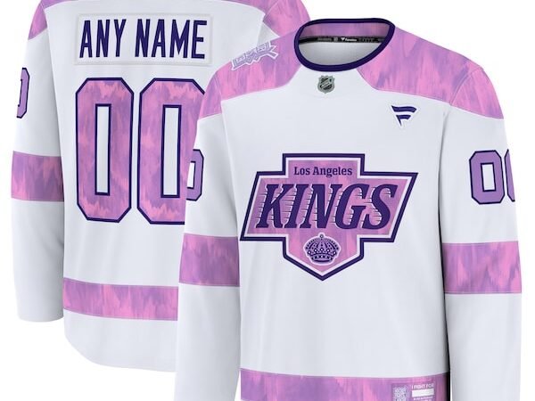 Los Angeles Kings  2024 Hockey Fights Cancer Custom Practice Jersey - White