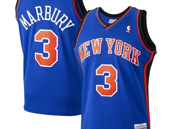 Stephon Marbury New York Knicks Hardwood Classics Swingman Jersey - Blue