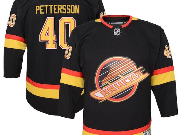 Elias Pettersson Vancouver Canucks Youth 2019/20 Flying Skate Premier Player Jersey - Black