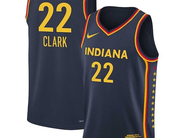 Caitlin Clark Indiana Fever Nike Youth 2024 WNBA Draft Explorer Edition Victory Player Jersey - Navy