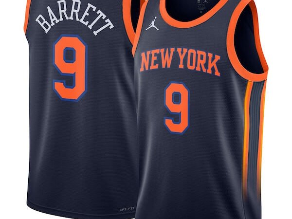 RJ Barrett New York Knicks Jordan Brand Unisex Swingman Jersey - Statement Edition - Navy