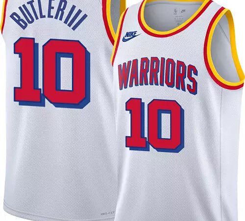 Nike Adult Golden State Warriors Jimmy Butler #10 Hardwood Classic White Jersey