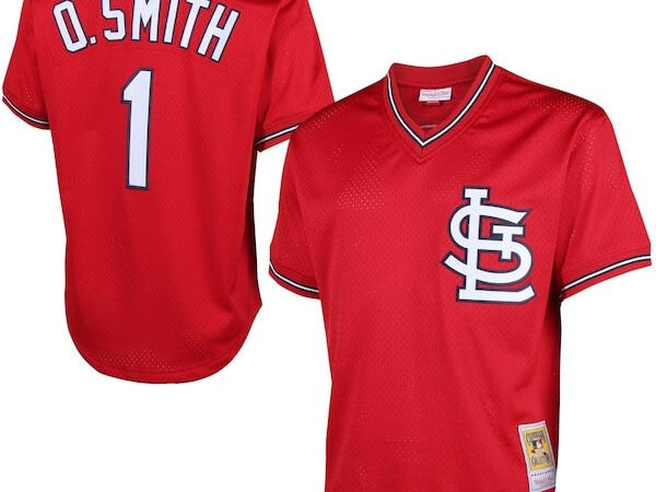 Ozzie Smith St. Louis Cardinals Cooperstown Mesh Batting Practice Jersey - Red/Navy