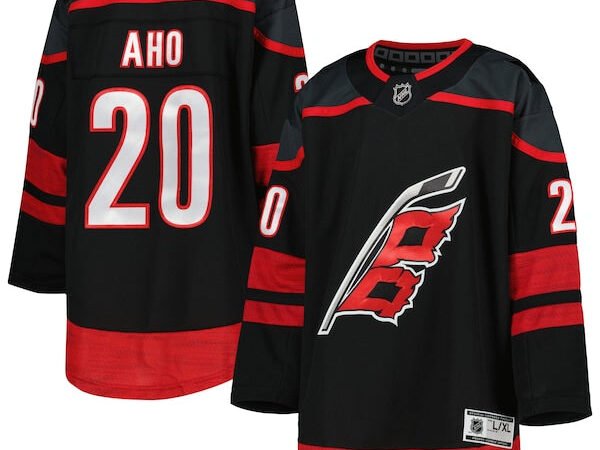 Sebastian Aho Carolina Hurricanes Youth Home Premier Player Jersey - Black