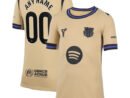 Barcelona Nike Youth 2025/26 Away Stadium Replica Custom Jersey - Gold/Blue