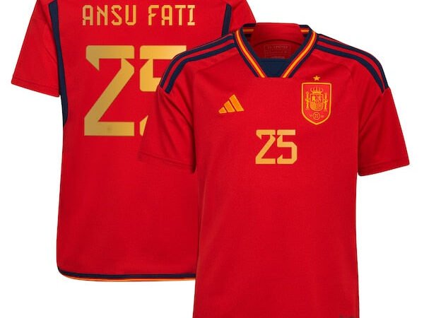 Ansu Fati Spain National Team adidas Youth 2022/23 Home Replica Jersey - Red