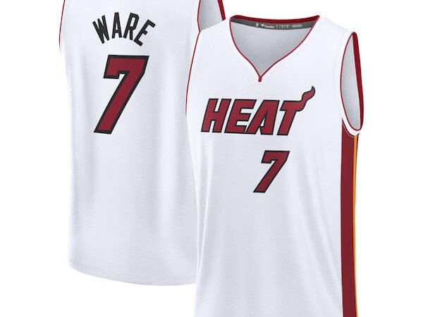 Kel'el Ware Miami Heat Youth Fast Break Replica Player Jersey - Association - White Edition