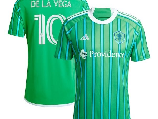 Pedro de la Vega Seattle Sounders FC adidas 2024 The Anniversary Kit Replica Player Jersey – Green