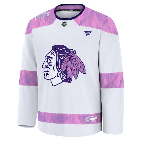 Chicago Blackhawks 2024 Hockey Fights Cancer Practice Jersey - White