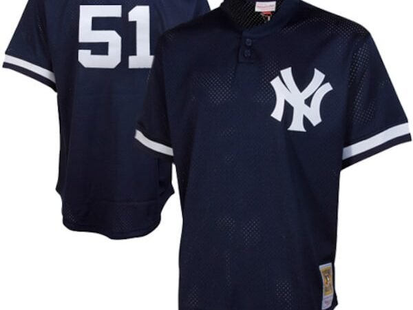 Bernie Williams New York Yankees Cooperstown Mesh Batting Practice Jersey - Navy