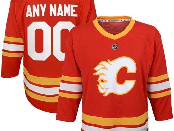 Calgary Flames Preschool Team Home Replica Custom Jersey - Red