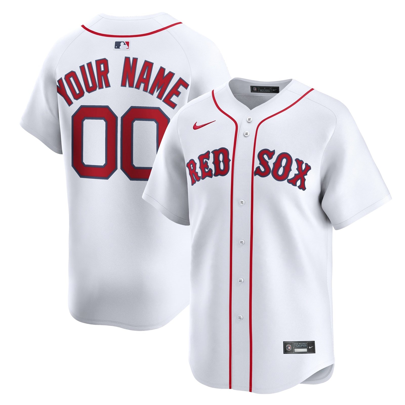 Boston Red Sox Nike Alternate Limited Custom Jersey - Red/White