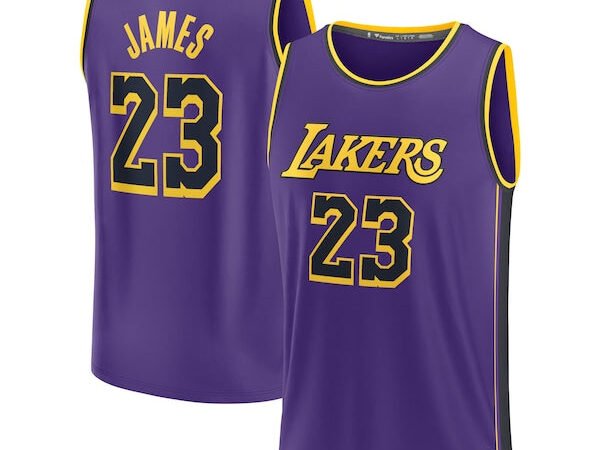 LeBron James Los Angeles Lakers Youth Fast Break Replica Player Jersey - Statement Edition - Purple