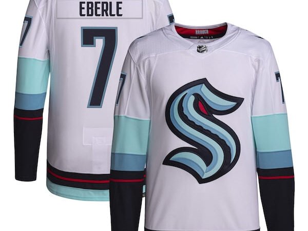 Jordan Eberle Seattle Kraken adidas Away Primegreen Authentic Pro Player Jersey - White/Navy