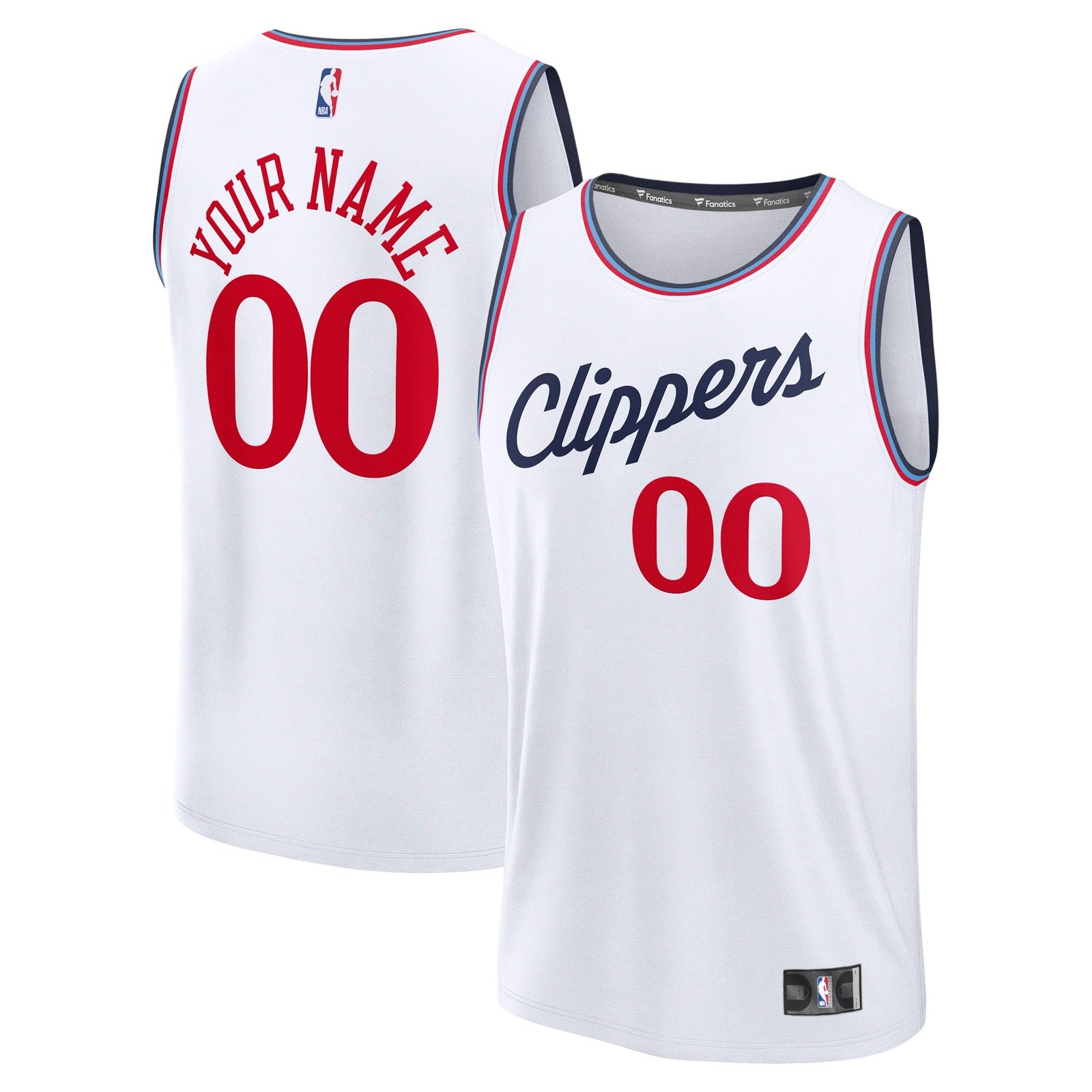 LA Clippers Youth Fast Break Custom Replica Jersey - Navy - Icon Edition/White/Red