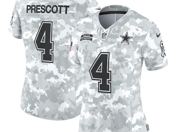 Dak Prescott Dallas Cowboys Nike Women's 2024 Salute to Service Limited Jersey - Arctic Camo