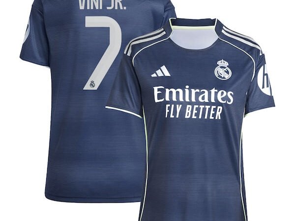 Vini Jr. Los Merengues adidas Women's 2025/26 Away Replica Player Jersey - Blue/White