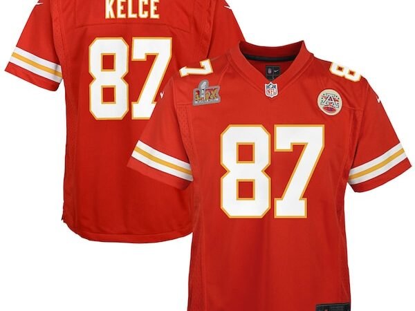 Travis Kelce Kansas City Chiefs Nike Youth Super Bowl LIX Game Player Jersey - Red