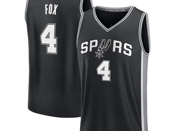 De'Aaron Fox San Antonio Spurs  Fast Break Replica Player Jersey - Icon Edition - Black
