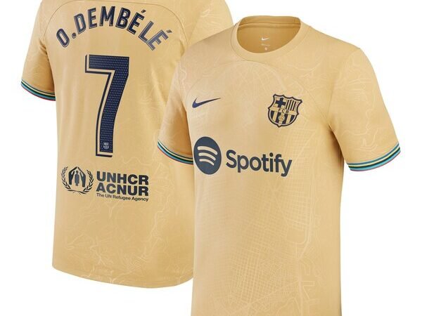 Ousmane Dembele Barcelona Nike 2022/23 Away Replica Player Jersey - Gold