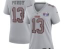 Brock Purdy San Francisco 49ers Nike Women's Super Bowl LVIII Atmosphere Fashion Game Jersey - Gray