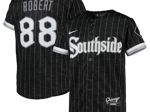 Luis Robert Chicago White Sox Nike Youth City Connect Replica Player Jersey - Black/Anthracite
