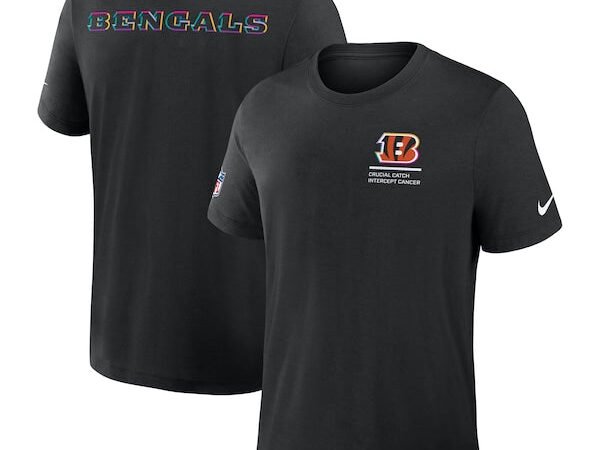 Cincinnati Bengals Nike 2025 NFL Crucial Catch Tri-Blend Dri-FIT T-Shirt - Black