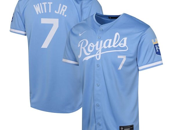 Bobby Witt Kansas City Royals Nike Youth Alternate Limited Player Jersey – Light Blue