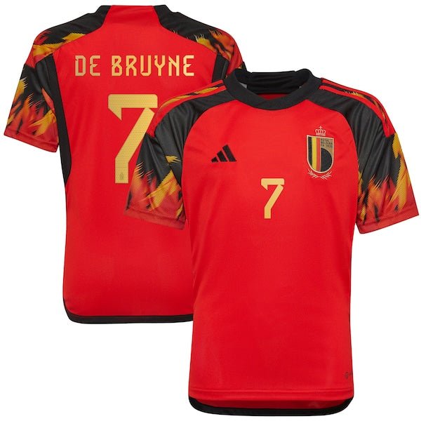 Kevin De Bruyne Belgium National Team adidas Youth 2022/23 Home Replica Jersey - Red