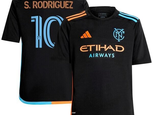 Santiago Rodríguez New York City FC adidas Youth 2024 24/7 Kit Replica Player Jersey – Black