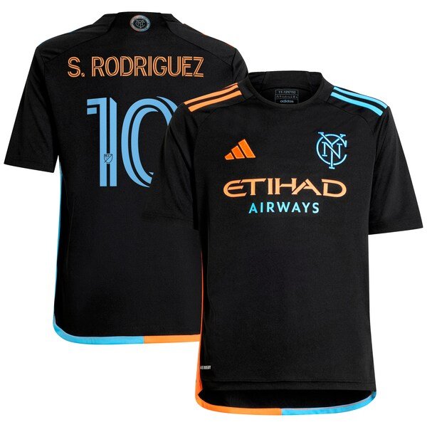 Santiago Rodríguez New York City FC adidas Youth 2024 24/7 Kit Replica Player Jersey – Black