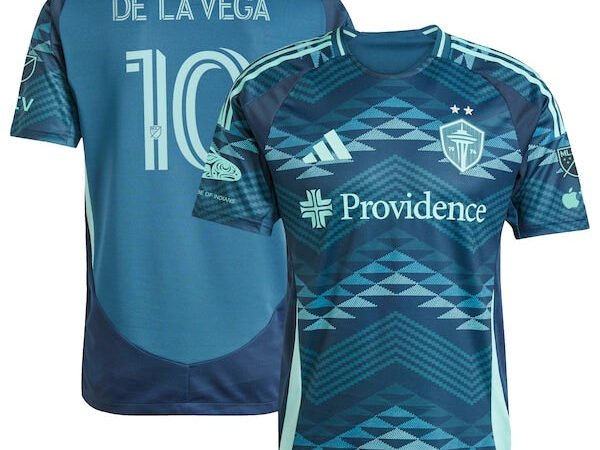 Pedro de la Vega Seattle Sounders FC adidas 2025 The Salish Sea Kit Authentic Player Jersey - Blue