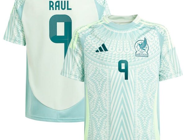 Raul Jimenez Mexico National Team adidas Youth 2024 Away Replica Player Jersey - Green/Burgundy