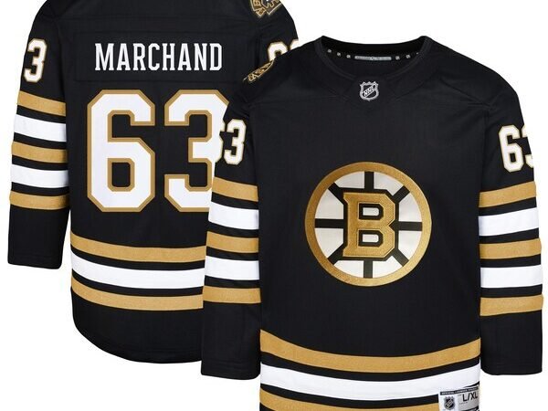 Brad Marchand Boston Bruins Youth 100th Anniversary Premier Player Jersey - Black