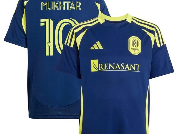 Hany Mukhtar Nashville SC adidas Youth 2025 The Heart of Nashville Kit Replica Player Jersey - Navy