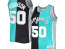 David Robinson San Antonio Spurs Hardwood Classics 1998/99 Split Swingman Jersey - Black/Teal