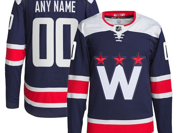 Washington Capitals adidas Alternate Primegreen Authentic Custom Jersey - Navy