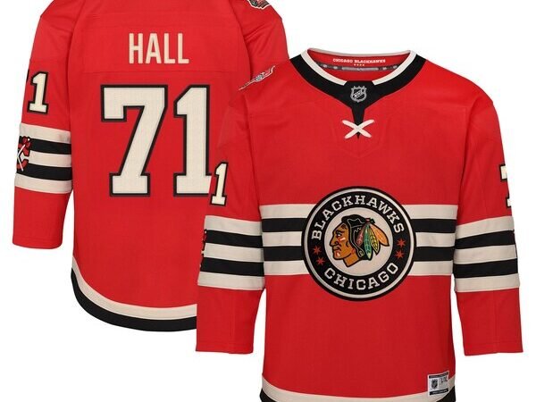 Taylor Hall Chicago Blackhawks Youth 2025 NHL Winter Classic Premier Player Jersey - Red