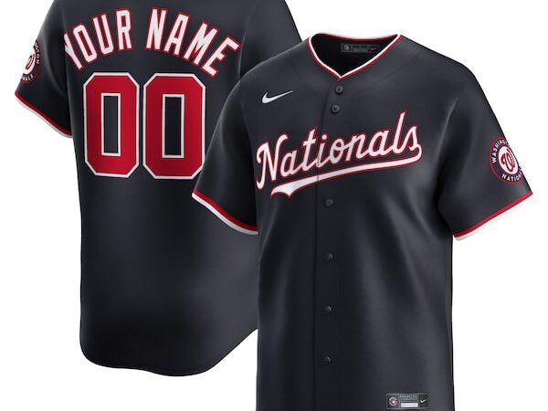 Washington Nationals Nike Alternate Limited Custom Jersey - Navy/White