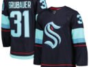 Philipp Grubauer Seattle Kraken adidas Home Primegreen Authentic Pro Player Jersey - Deep Sea Blue
