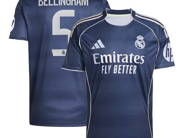 Jude Bellingham Los Merengues adidas 2025/26 Away Replica Player Jersey - Blue