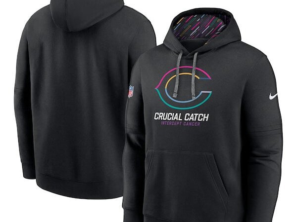 Chicago Bears Nike 2024 NFL Crucial Catch Club Pullover Hoodie - Black