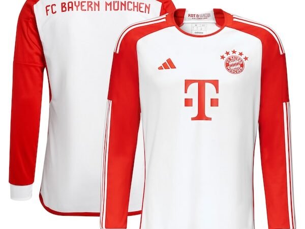 Bayern Munich adidas 2023/24 Home Replica Long Sleeve Jersey - White