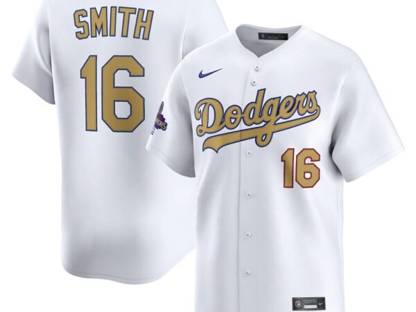 Will Smith Los Angeles Dodgers Nike 2025 Gold Collection Limited Jersey – White