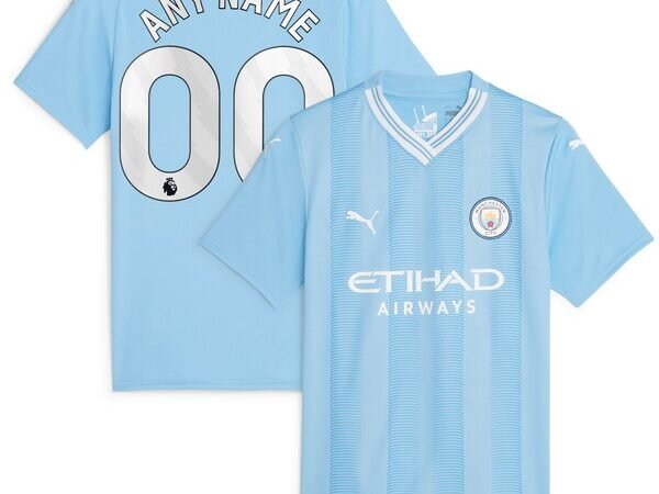 Manchester City Puma Women's 2023/24 Home Replica Custom Jersey - Sky Blue