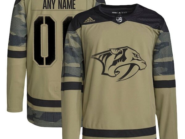 Nashville Predators adidas Military Appreciation Team Authentic Custom Practice Jersey - Camo