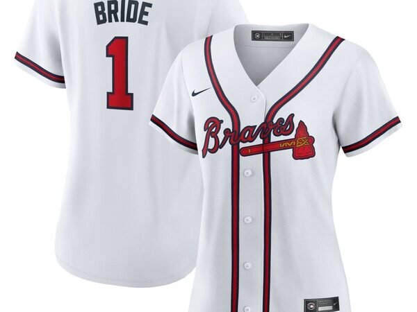 Atlanta Braves Nike Women's #1 Bride Home Replica Jersey - White